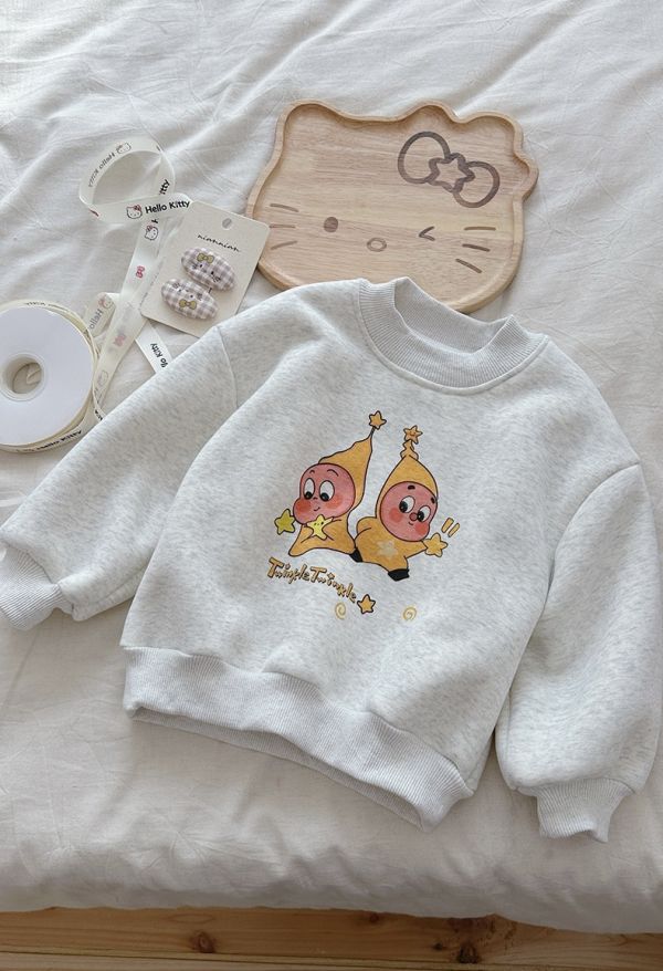 手繪感星星人保暖上衣 