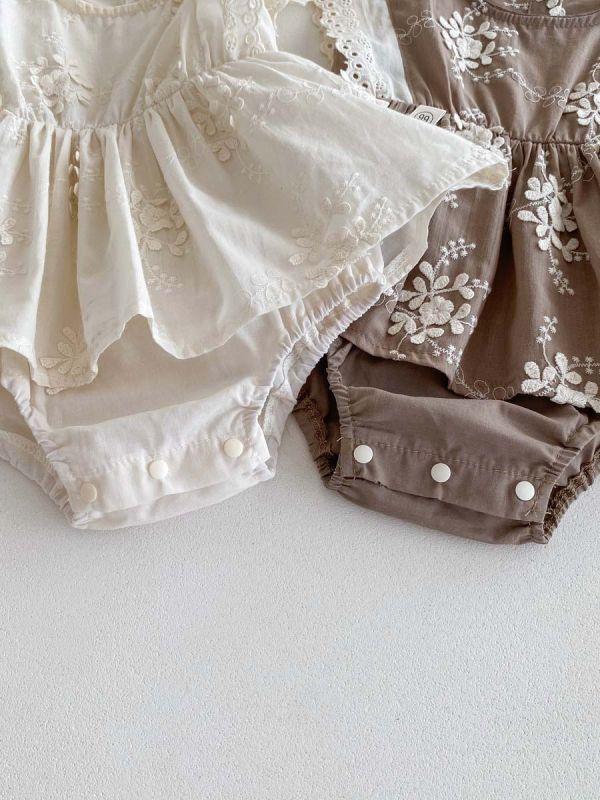 美美繡花無袖包屁裙 