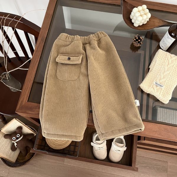 冬日燈芯絨厚實工裝九分褲 