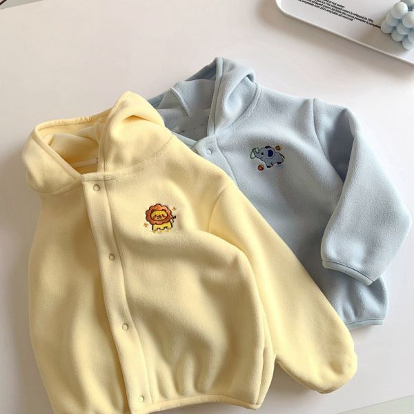 刺繡動物園奧利絨連帽外套 