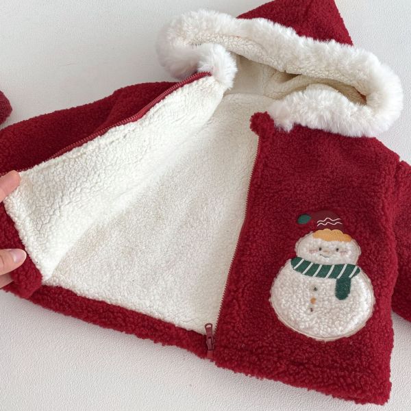 聖誕雪球雪人毛絨絨外套 