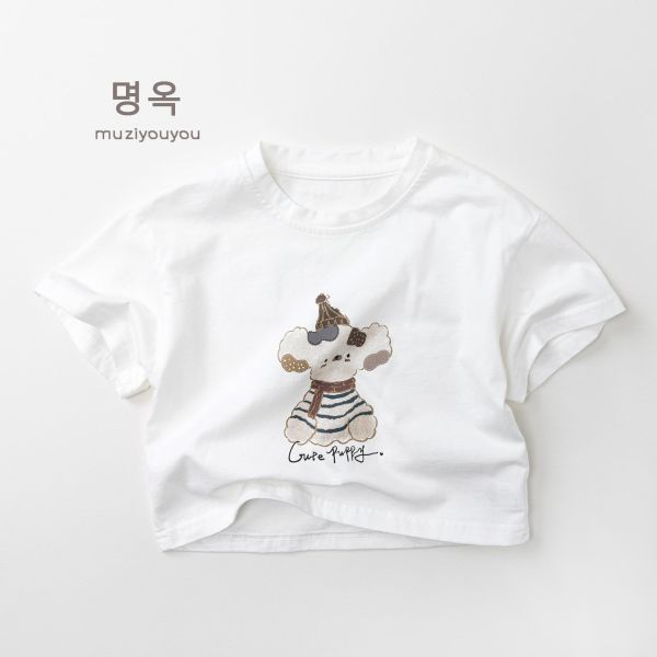 冬日小熊插畫短袖上衣 