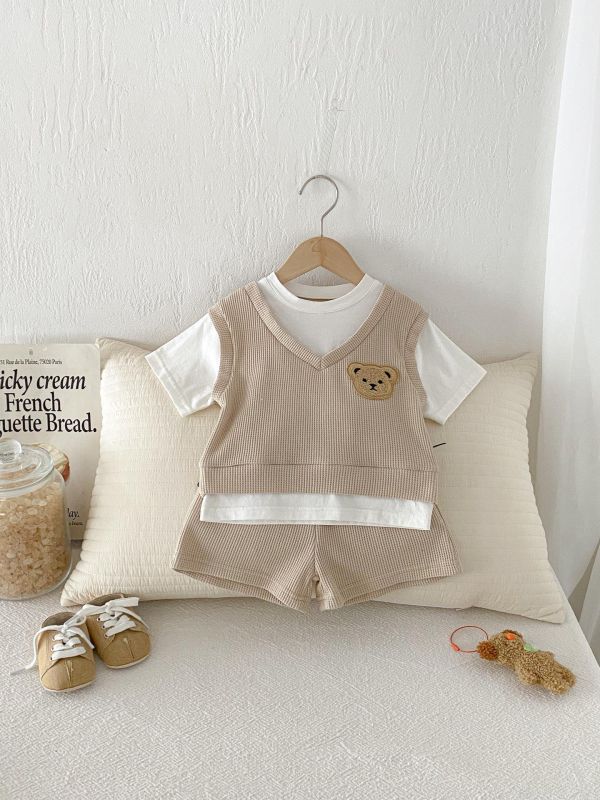 呆呆熊假兩件休閒套裝 