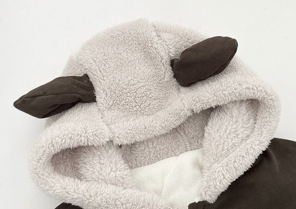 咘咘小熊加絨外套套裝 