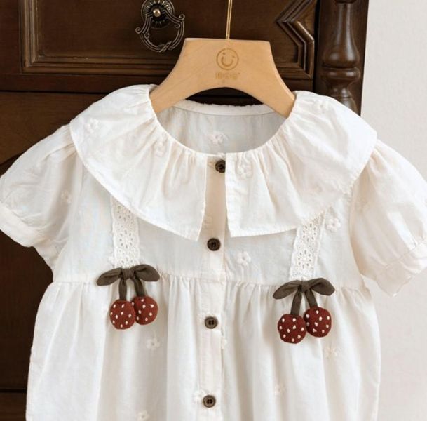 立體垂感櫻桃杏色連身衣 