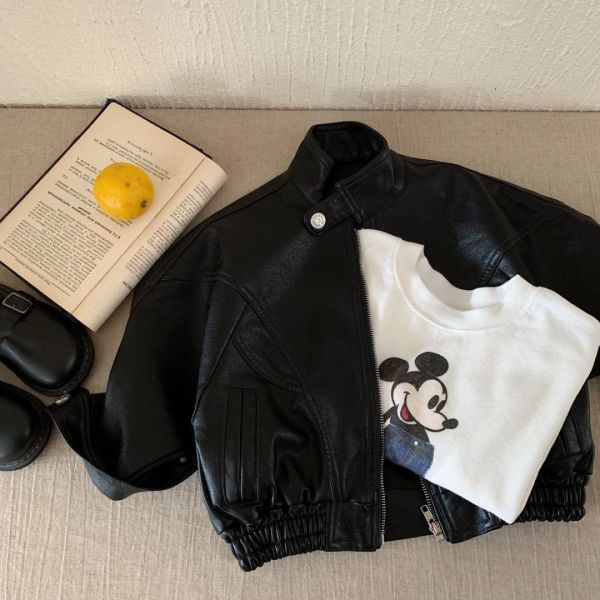 日系復古皮感帥氣外套 