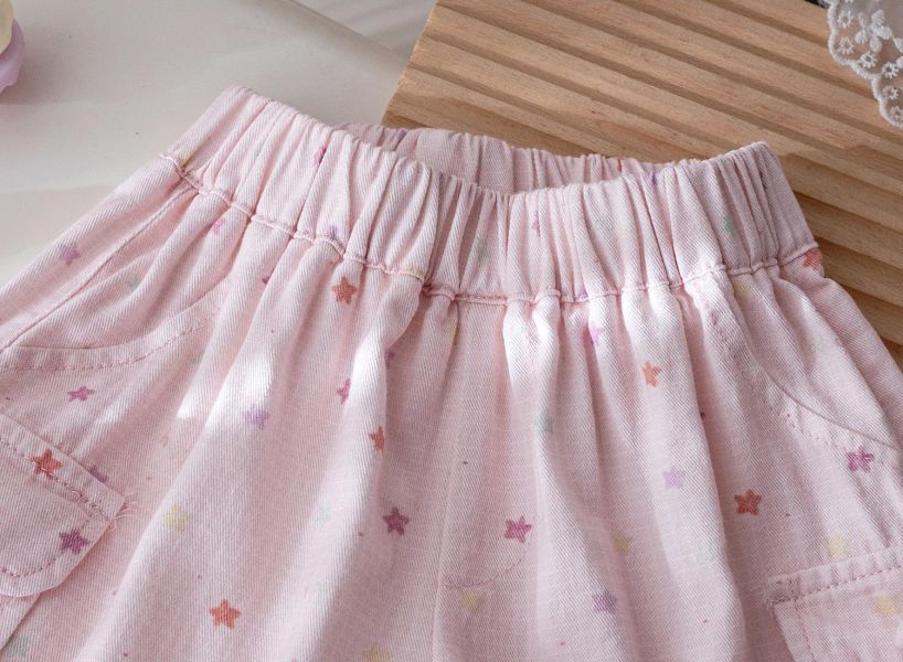 彩色波點雙口袋短褲 