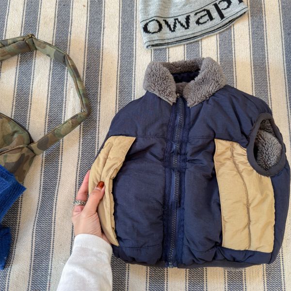 剛剛好溫度拼色鋪棉背心 