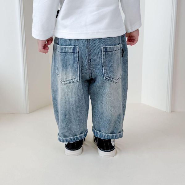 狗狗大集合刺繡牛仔長褲 