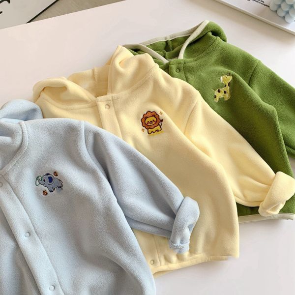 刺繡動物園奧利絨連帽外套 