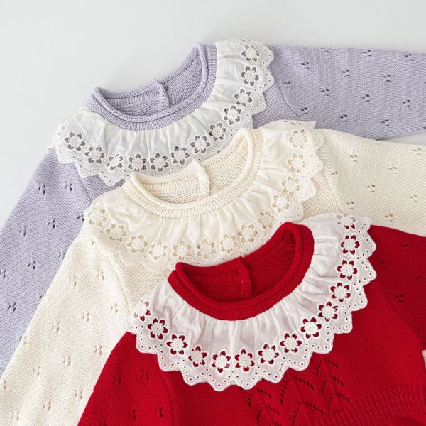 溫柔小公主蕾絲針織包屁 