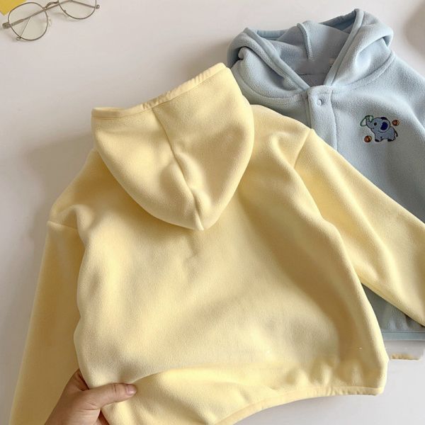 刺繡動物園奧利絨連帽外套 