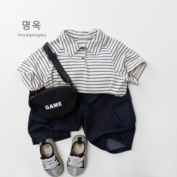 日系百搭條紋休閒T恤 