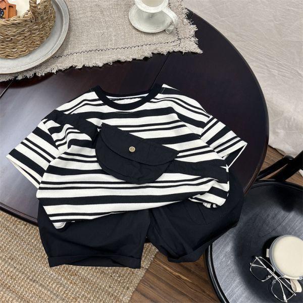 自帶包包黑白紋套裝 