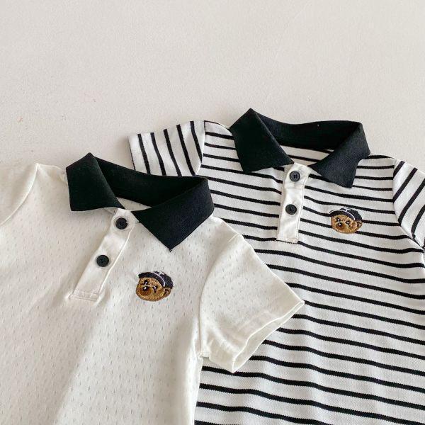 紳士領小熊滾邊連身衣 