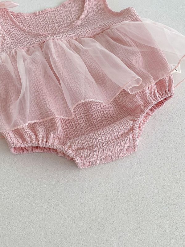 美美粉色雙肩蝴蝶結包屁 