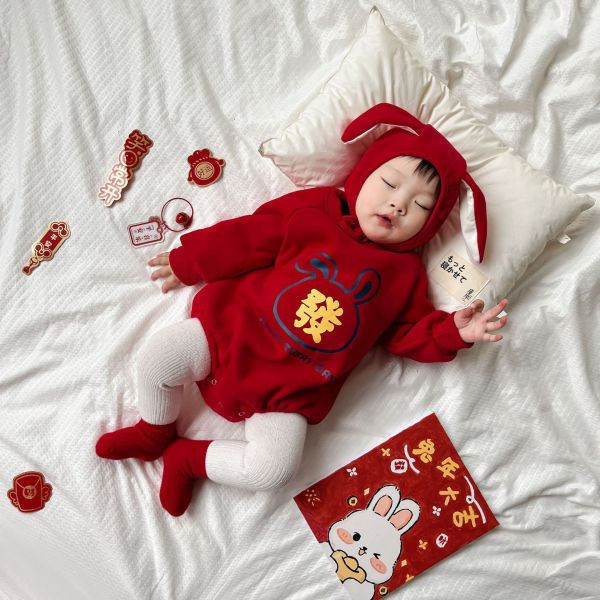 賀年寶寶！恭喜發財包屁｜附帽 