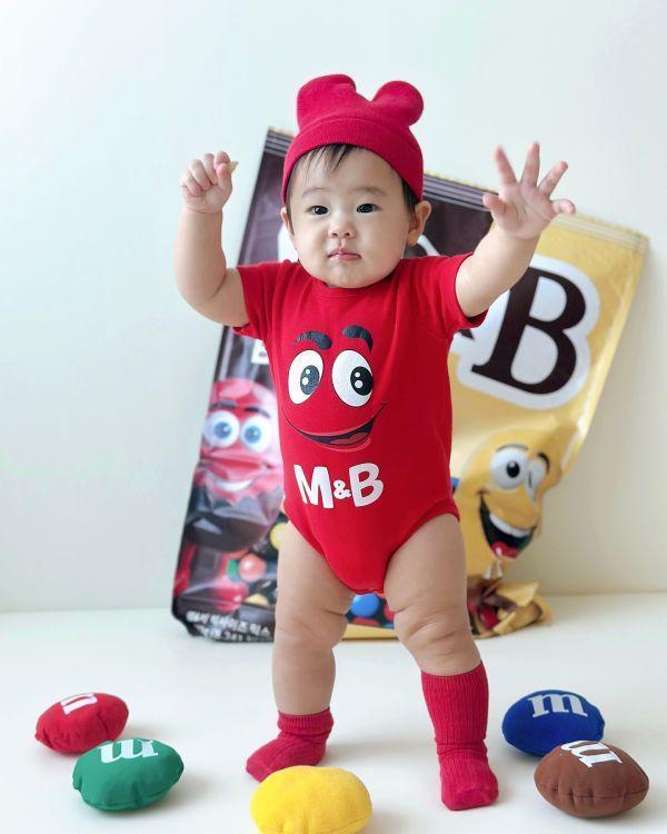 紅色糖果豆豆包屁｜附帽 