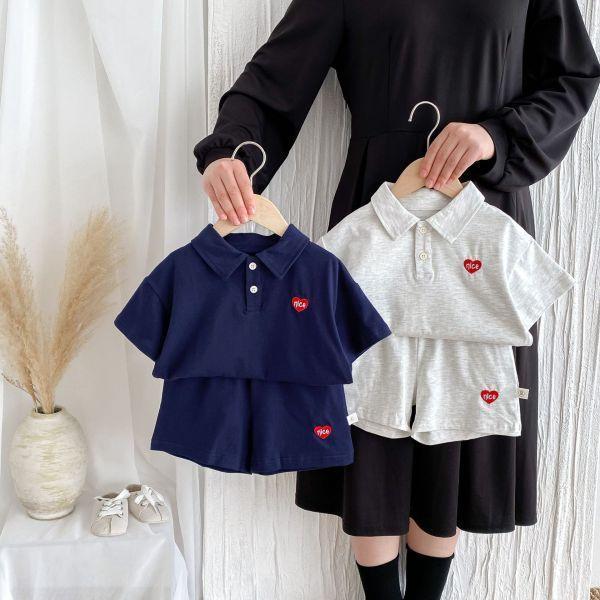 刺繡小愛心短袖套裝 