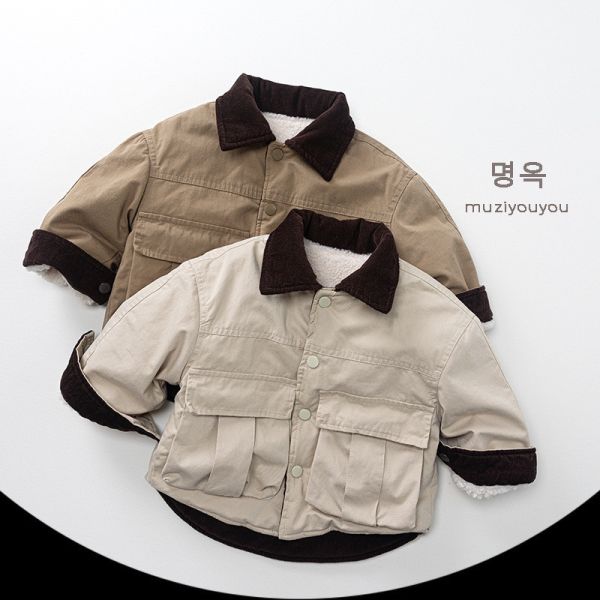 韓系雙大口袋保暖外套 