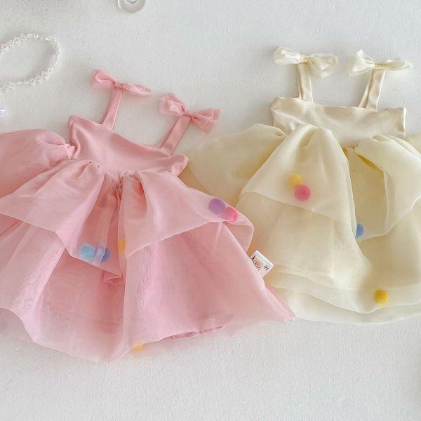 彩包球球夢幻吊帶裙 