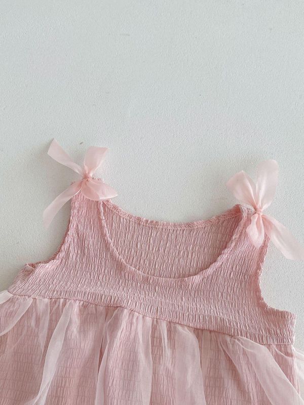 美美粉色雙肩蝴蝶結包屁 