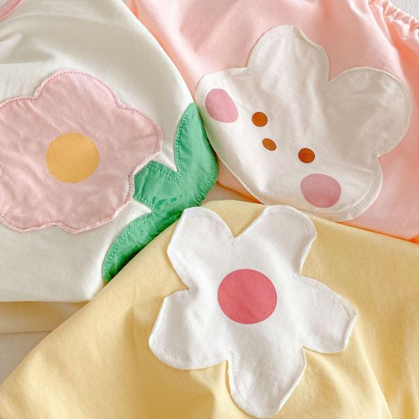 清爽花朵綁帶薄款連身衣 