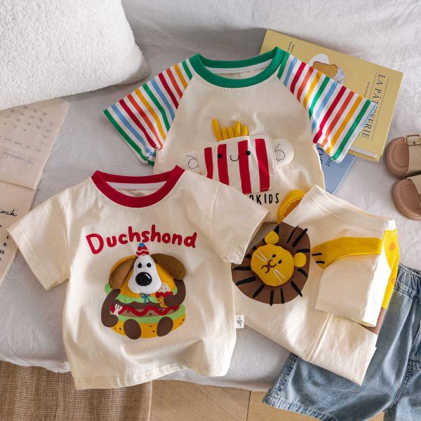 繽紛色動物款短tee 