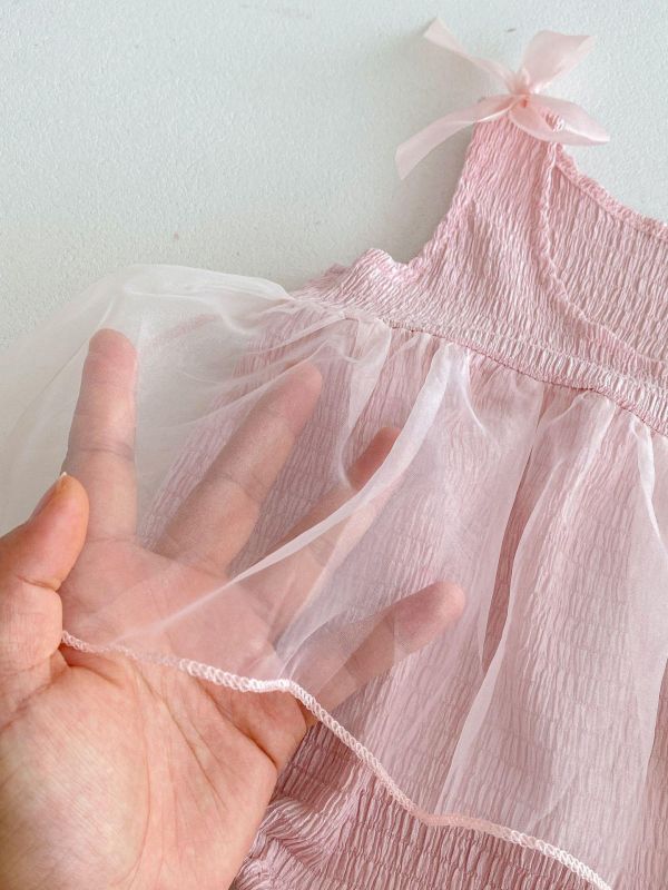 美美粉色雙肩蝴蝶結包屁 