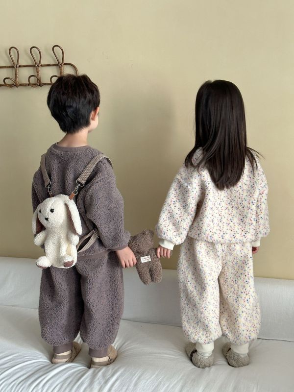 療癒餅乾羊羔毛長袖套裝 