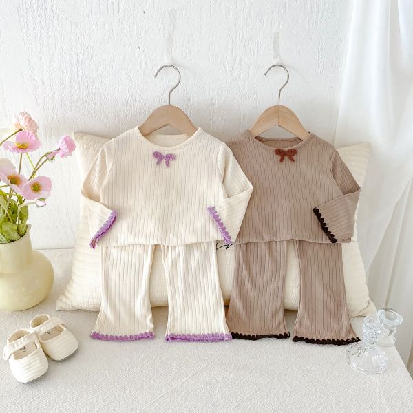 立體蝴蝶結螺紋居家服 