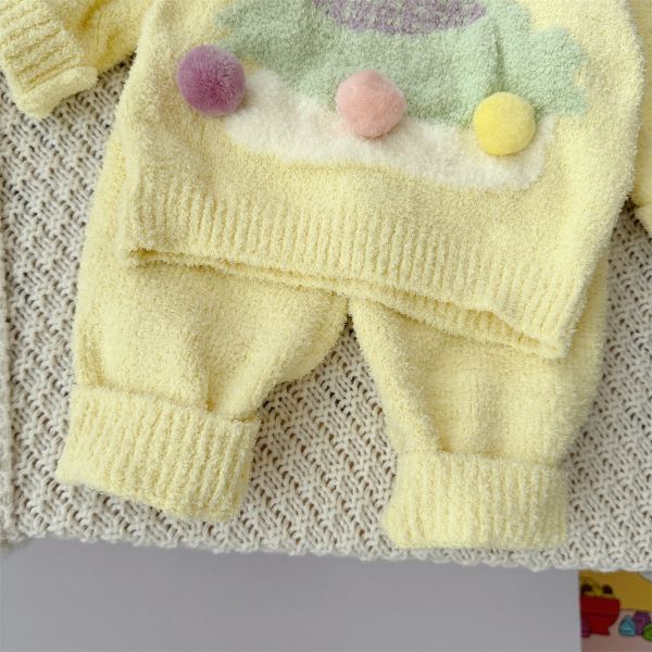 可愛立體球球寶貝針織套裝 