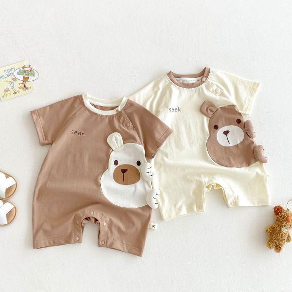 大頭熊熊撞色連身衣 