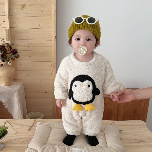 暖呼呼企鵝加絨連身衣 