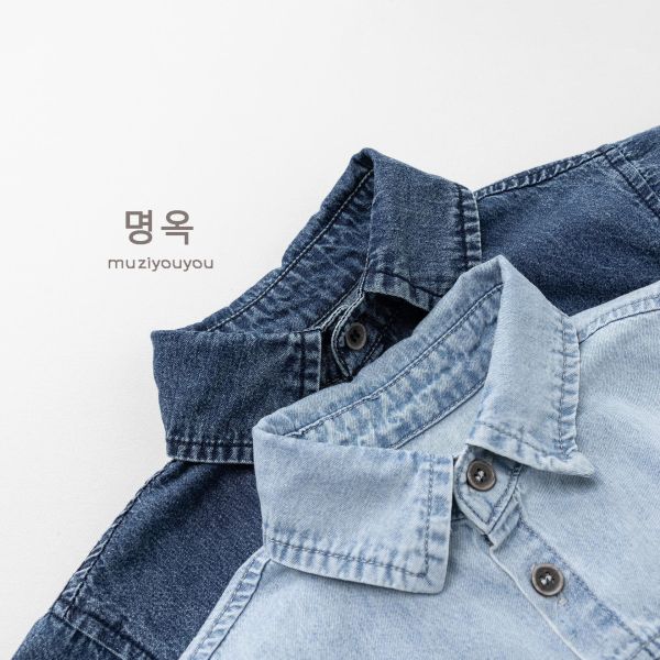 帥哥一枚短袖牛仔襯衫 