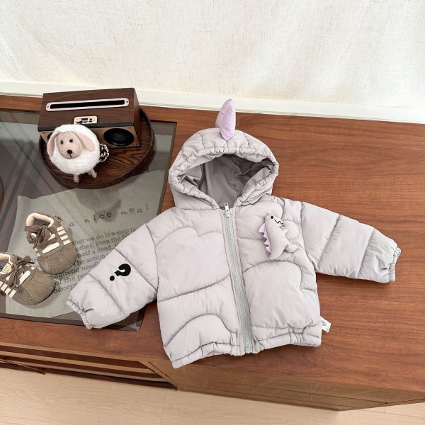 胸前恐龍公仔鋪棉外套 