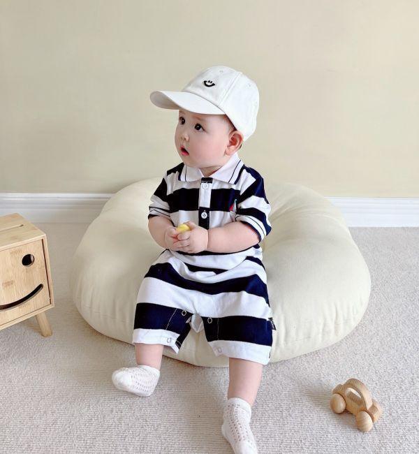 小帆船寬條紋連身衣 