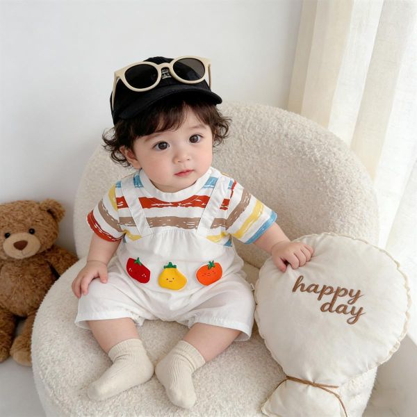 我愛吃水果假兩件連身衣 
