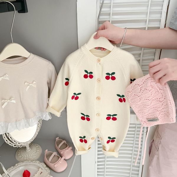 小櫻桃寶寶排扣連身衣 