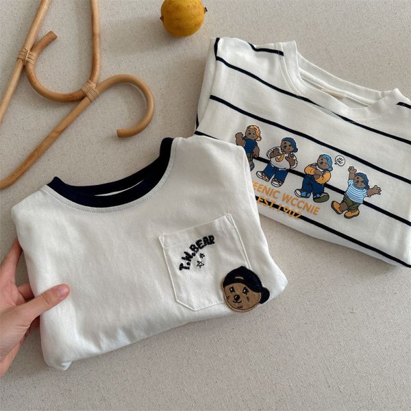 T.M熊口袋長袖tee 