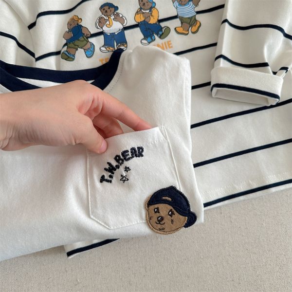 T.M熊口袋長袖tee 