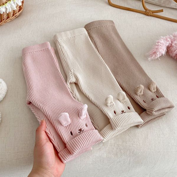 小兔耳朵螺紋寶寶褲 