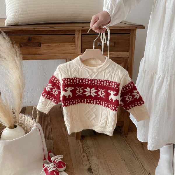 北歐麋鹿雪花針織上衣 