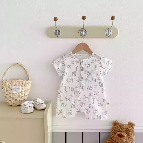 插畫小動物風連身衣 