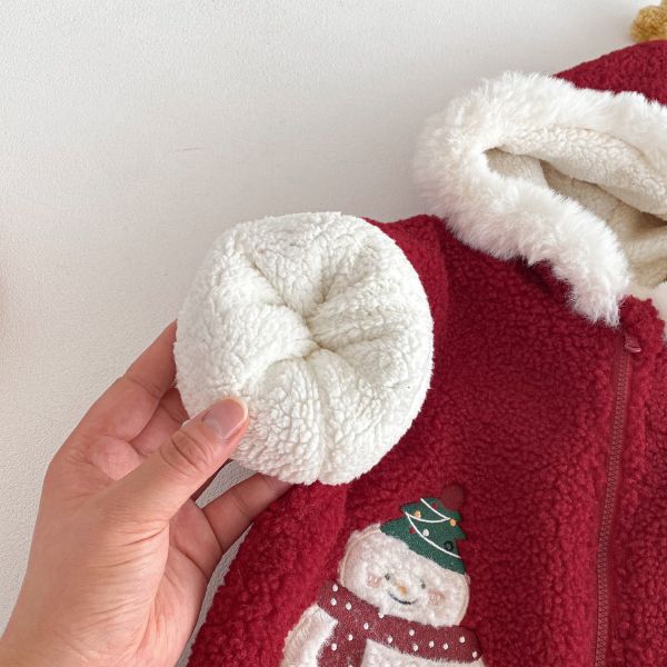 聖誕雪球雪人毛絨絨外套 