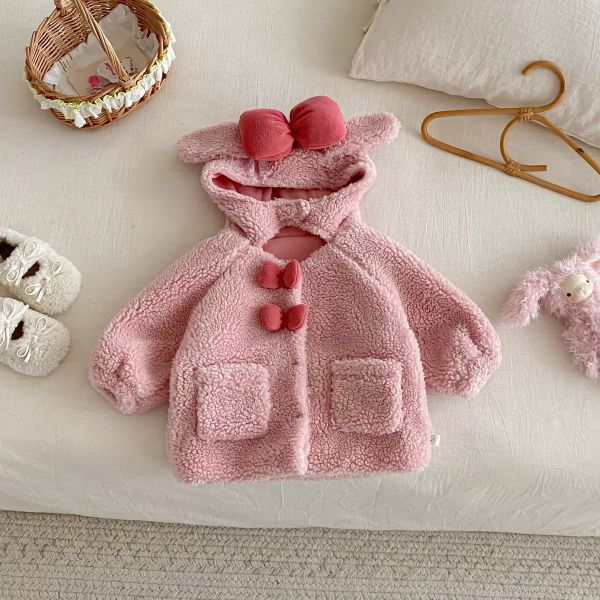 大大蝴蝶耳朵絨毛外套 