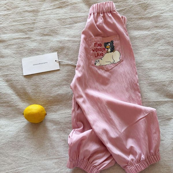 彩色車子口袋長褲 