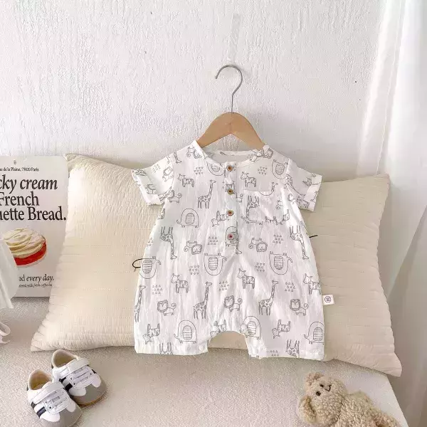 插畫小動物風連身衣 