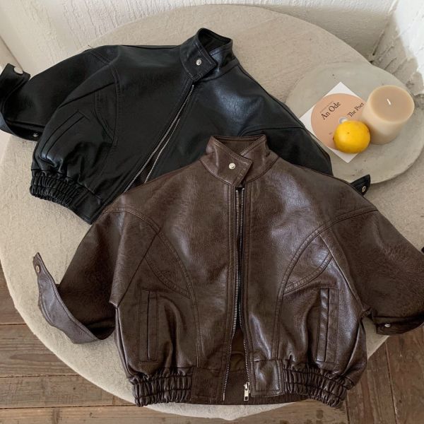 日系復古皮感帥氣外套 