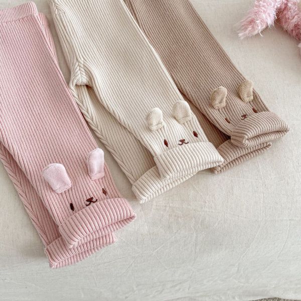 小兔耳朵螺紋寶寶褲 